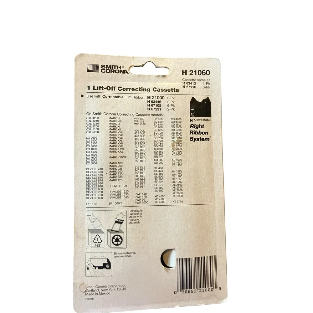 Smith Corona H‎ 21060 (H 63412) 1 Lift-off Correcting Cassette New